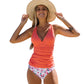 Women's Cute Flower 2 Piece Tankini Set  Swimwear