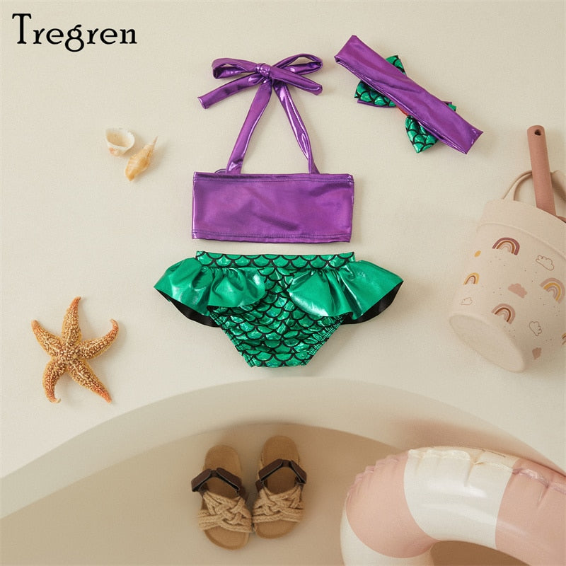 Kids Girl Mermaid Bikinis Set Summer Beachwear Swimwear