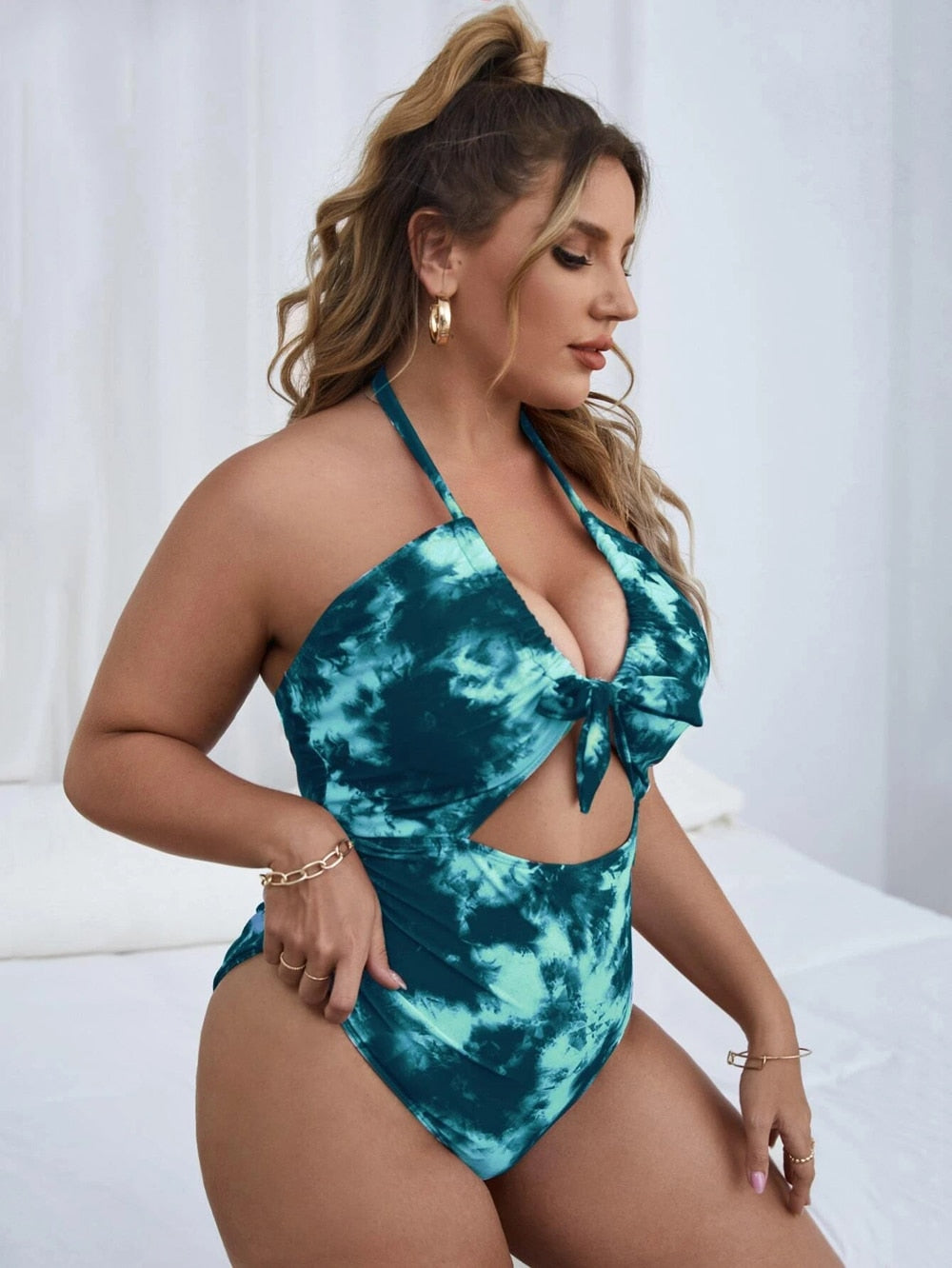 Women Swimsuit One Piece Plus size Floral Swimwear