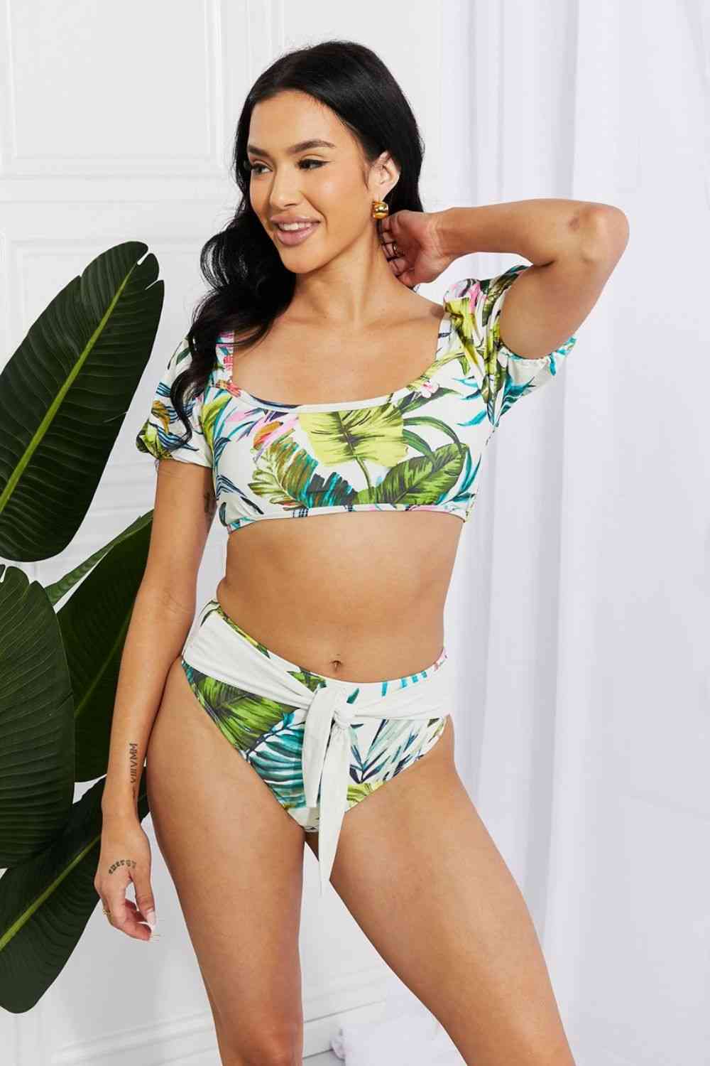 Women's Marina West Swim Vacay Ready Puff Sleeve Bikini in Floral