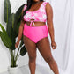 Women's Marina West Swim Sanibel Crop Swim Top and Ruched Bottoms Set in Pink