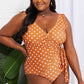 Women's Marina West Swim Full Size Float On Ruffle Faux Wrap One-Piece in Terracotta