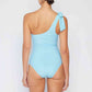 Women's Marina West Swim Vacay Mode One Shoulder Swimsuit in Pastel Blue