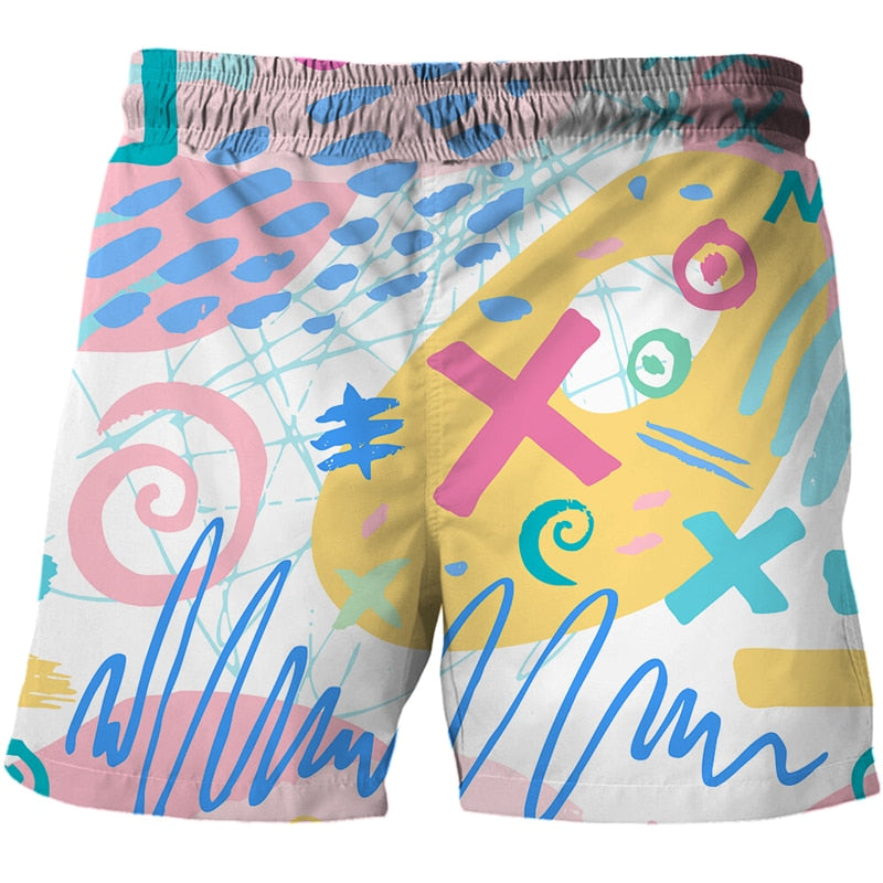 Men's 3D Printed Design Thin Swimming Beach Shorts