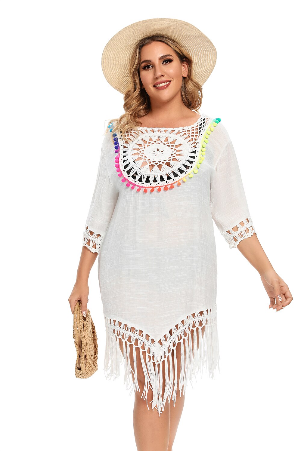 Women Plus Size Summer Beach Dress Cover Ups Swimsuit