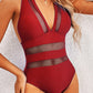 Women New Sexy Mesh Patchwork Swimwear One Piece Swimsuit Female Push Up Monokini Bathers Bathing Suit Beachwear