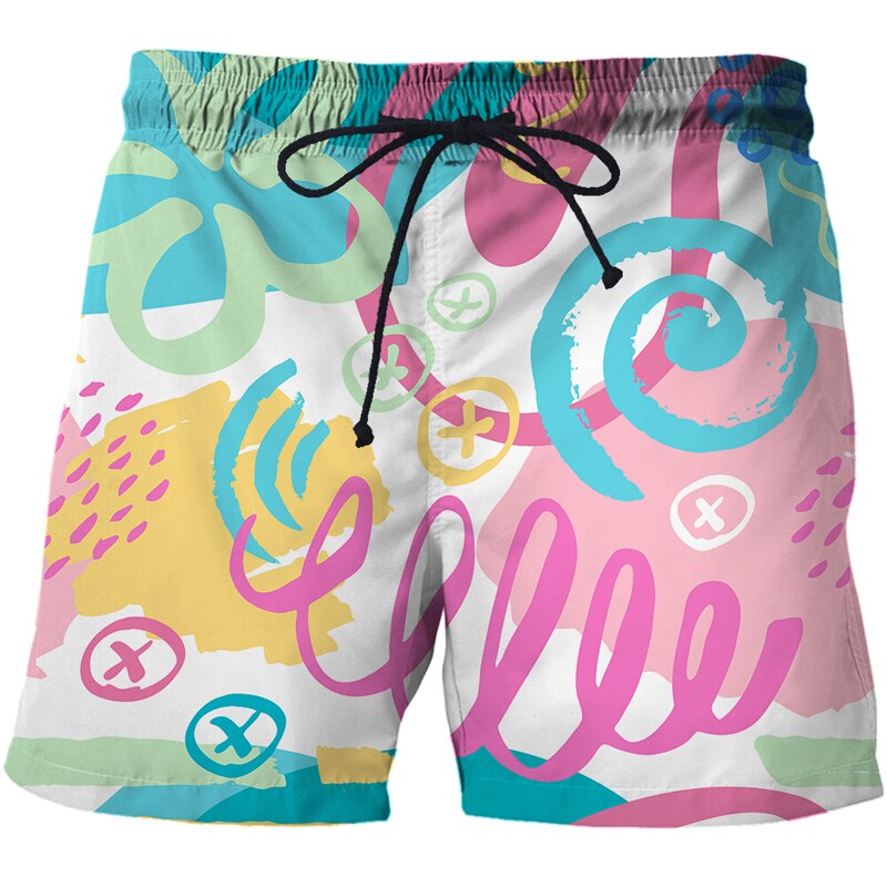 Men's 3D Printed Design Thin Swimming Beach Shorts