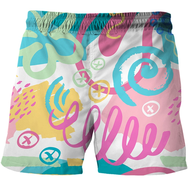 Men's 3D Printed Design Thin Swimming Beach Shorts