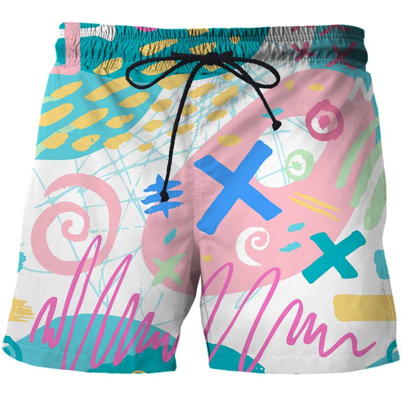 Men's 3D Printed Design Thin Swimming Beach Shorts