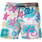 Men's 3D Printed Design Thin Swimming Beach Shorts