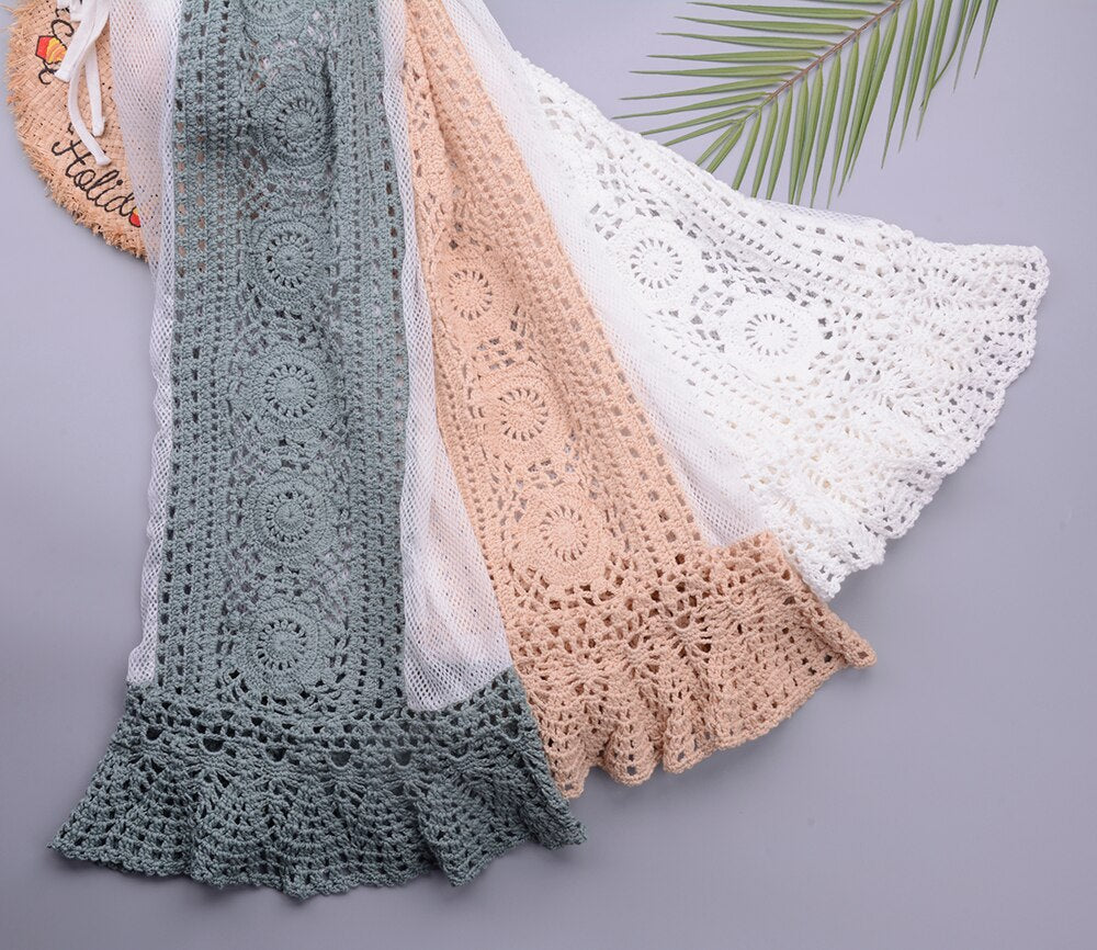 Women Summer Mesh Cover Up Skirt Dress Chiffon Sarong Swimwear Beach Dress Swimwear