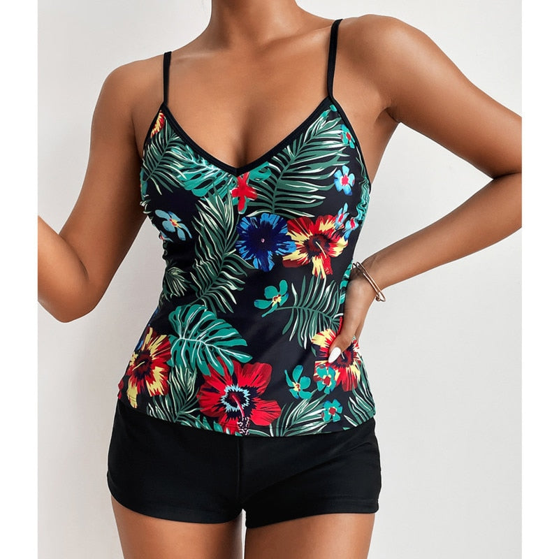 Large Swimsuits Plus Size Tankini Sets Female Swimwear Beach Wear Two-Piece Bathing Suit Sports Pool Women's Swimming Suit
