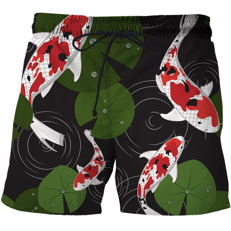 Men's 3D Printed Design Thin Swimming Beach Shorts