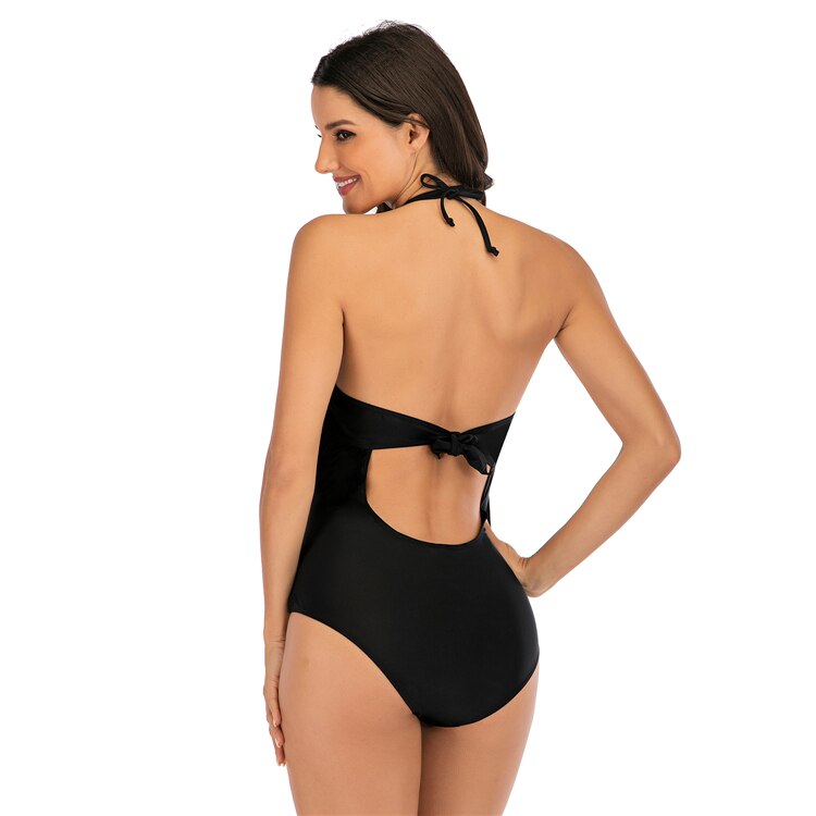 Women Black one-piece suits Swimsuit Plus size Swimwear women wear trikini Push Up Monokini Swimming high cut swim Suit