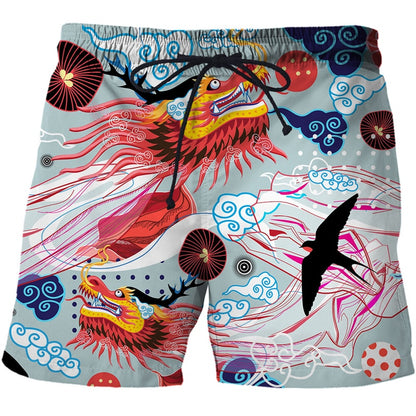 New Men's swimming trunks 3d printed Cartoon shark swimming shorts beach running shorts surfing swimsuit beach pants
