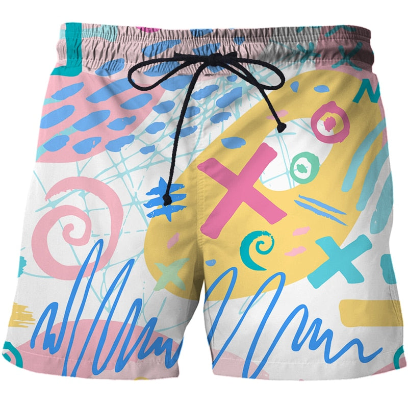 Men's 3D Printed Design Thin Swimming Beach Shorts