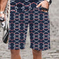Men's Shorts Cool Retro Lattice Pattern Quick Dry Summer Man Swimming Casual 3D Printed Short