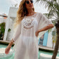 Women  Bikini Cover Up with Fringe Trim Women  Hollow Tunic Beach Dress