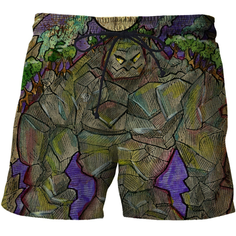 Men Beach Pants Tarot art pattern 3D Printed Outdoor Loose Comfortable Shorts