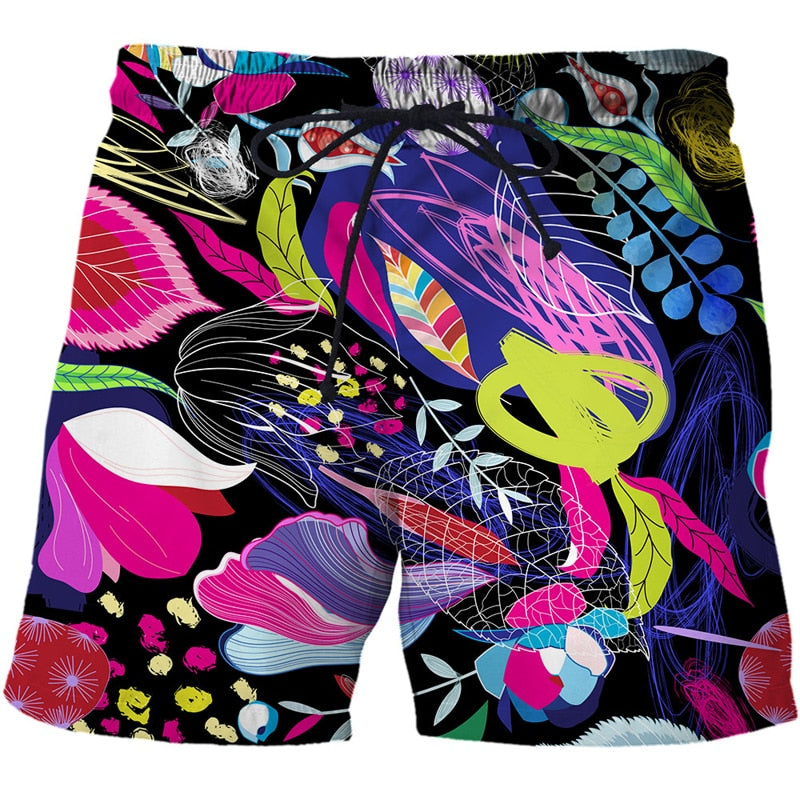 Men's Summer Shorts Abstract pattern 3D Surfing Print Beach Short