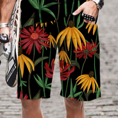 Men's Shorts Flower Fruit Pattern Cool Comfortable Streetwear 3D Printed Beach Mens Short