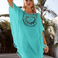 Women  Bikini Cover Up with Fringe Trim Women  Hollow Tunic Beach Dress