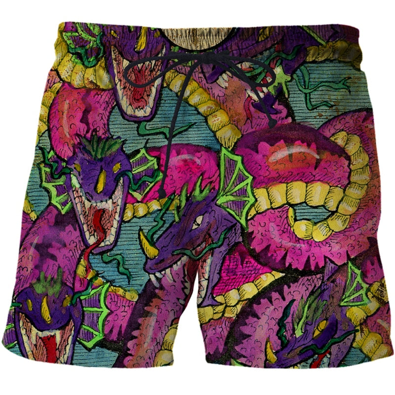 Men Beach Pants Tarot art pattern 3D Printed Outdoor Loose Comfortable Shorts