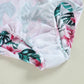 Kids Girls Swimsuits Floral Leaves Print Sleeveless Ruffles Straps Bathing Suit Child Girls Holiday Beach Swimwear 2-7Y