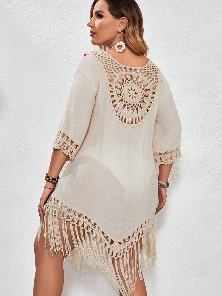 Women Plus Size Summer Beach Dress Cover Ups Swimsuit