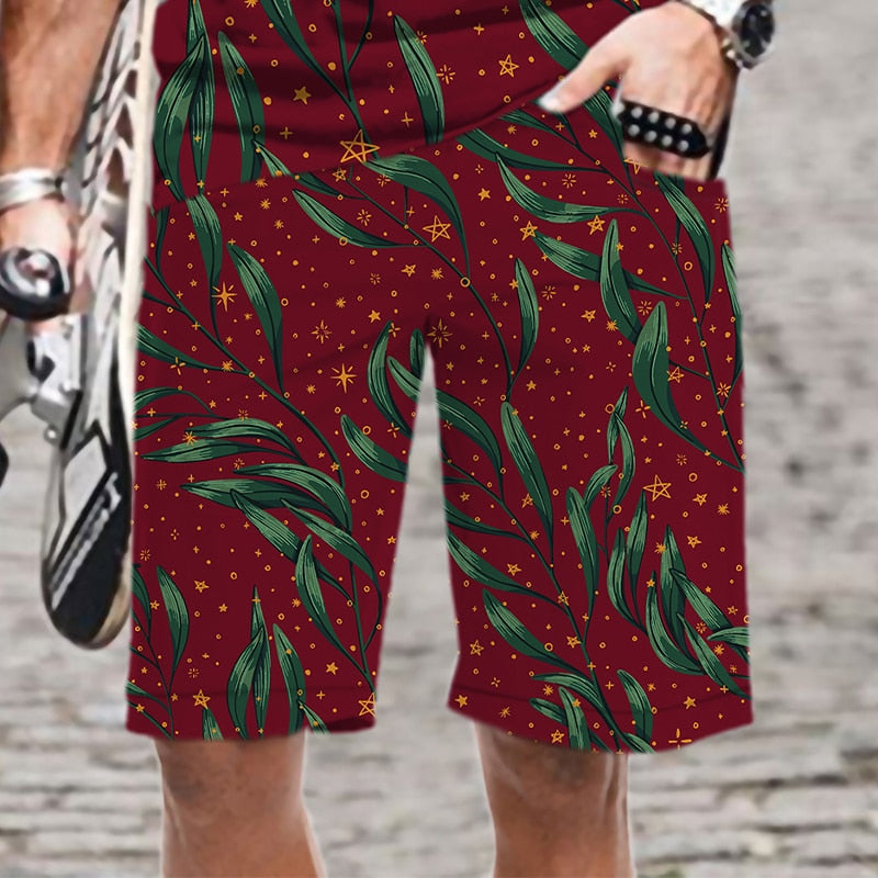 Men's Shorts Flower Fruit Pattern Cool Comfortable Streetwear 3D Printed Beach Mens Short