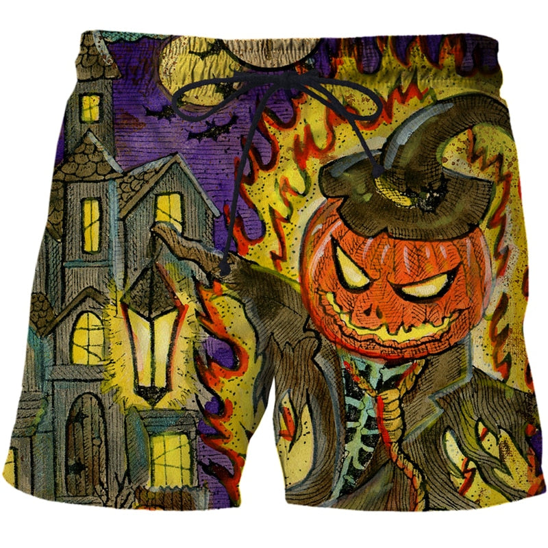 Men Beach Pants Tarot art pattern 3D Printed Outdoor Loose Comfortable Shorts