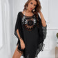 Women  Bikini Cover Up with Fringe Trim Women  Hollow Tunic Beach Dress