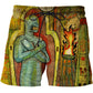 Men Beach Pants Tarot art pattern 3D Printed Outdoor Loose Comfortable Shorts