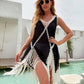 Women Fashion Wave Print Beach Dress Cover Ups For Swimwear