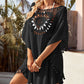 Women  Bikini Cover Up with Fringe Trim Women  Hollow Tunic Beach Dress