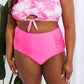 Women's Marina West Swim Sanibel Crop Swim Top and Ruched Bottoms Set in Pink